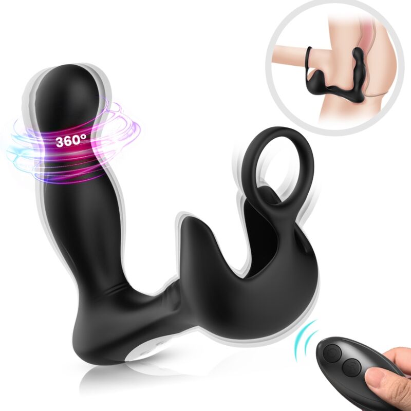 ARMONY - VIBRADOR SURROUND ANAL E ESTIMULADOR TESTICULOS E ANEL CONTROLE REMOTO PRETO