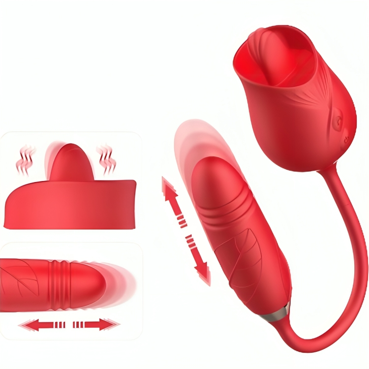 ARMONY - VIBRADOR DE FLOR DELIGHT E IMPULSO COM LÍNGUA VERMELHA