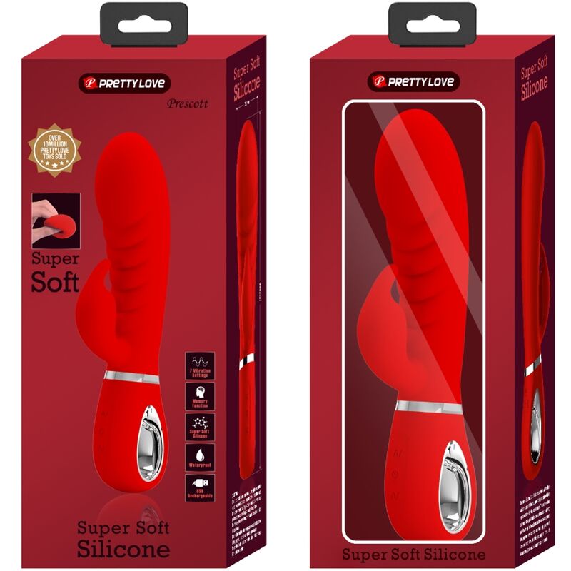 PRETTY LOVE - VIBRADOR PRESCOTT MULTIFUNO G-SPOT VERMELHO