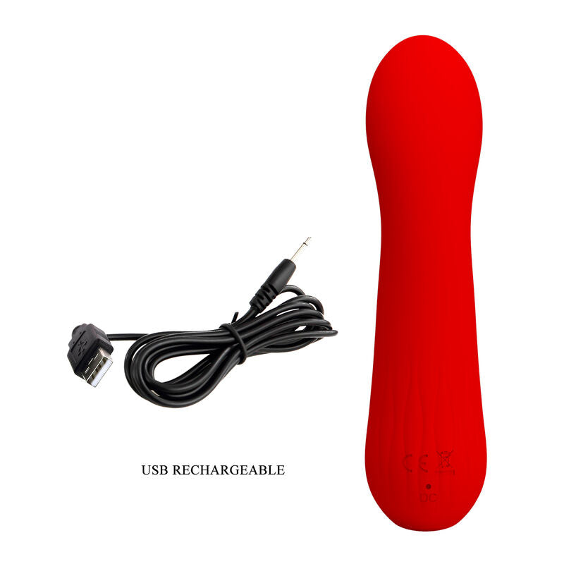 PRETTY LOVE - VIBRADOR RECARREGVEL FAUN VERMELHO