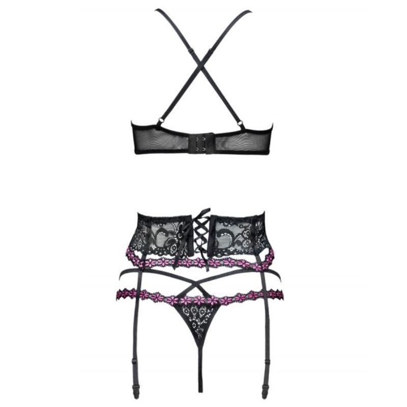 LIVCO CORSETTI FASHION - SNEHANA LC 90443 SUTI + CINTA LIGA + CALCINHA PRETA