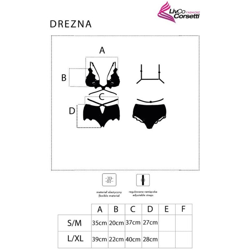 LIVCO CORSETTI FASHION - DREZNA LC 90733 BRA + CALA PRETA