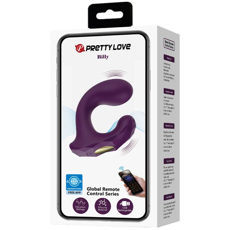 PRETTY LOVE - BILLY CONTROLE REMOTO VIBRATION ROXO APLICATIVO GRÁTIS