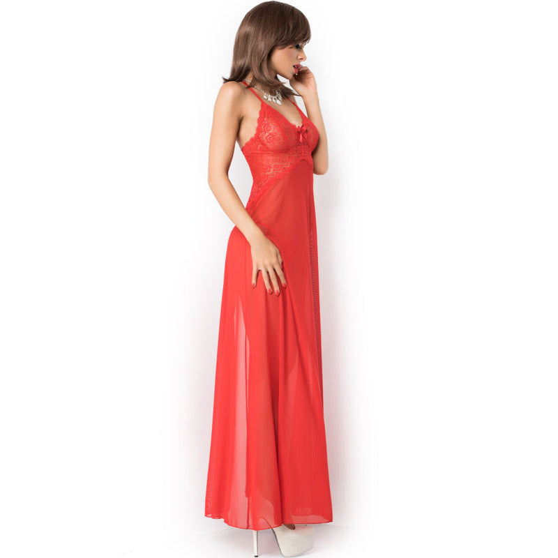 CHILIROSE - CR 3883 BABYDOLL LONGO VERMELHO S/M