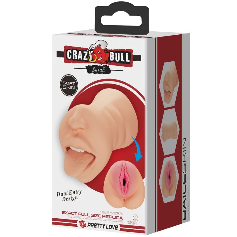 CRAZY BULL - SARAH MASTUBADOR EM FORMA DE VAGINA DUPLA ENTRADA