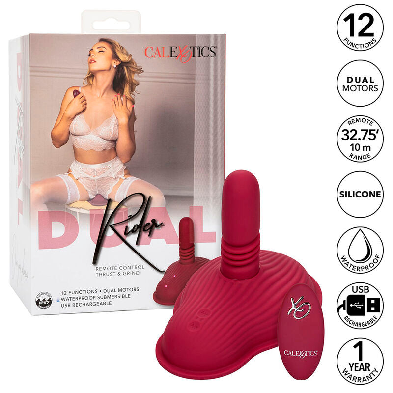 CALEXOTICS - RIDER MASSAGER DUPLO MOTOR CONTROLE REMOTO VERMELHO