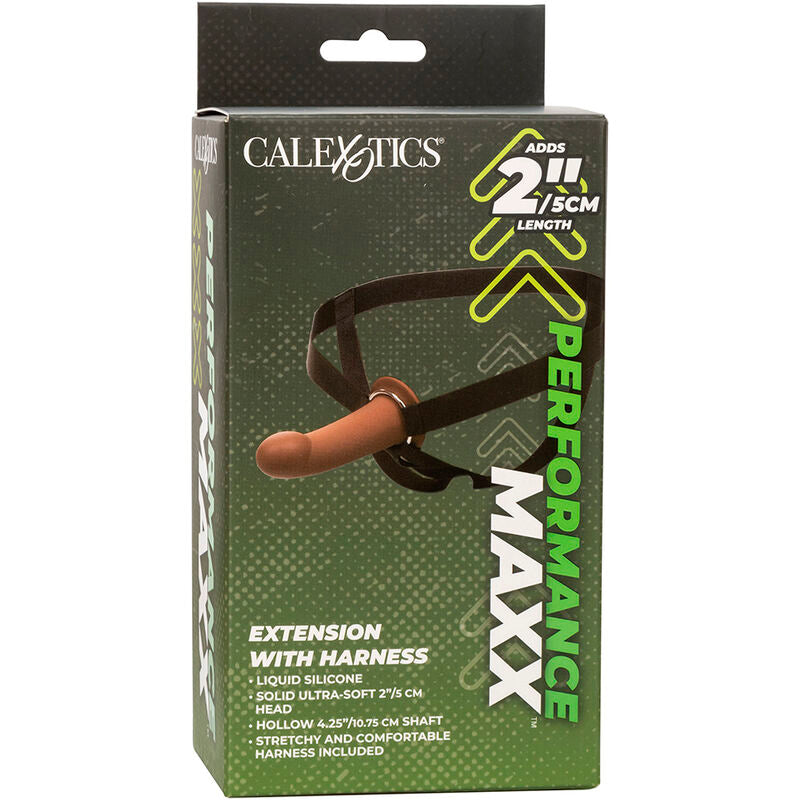 CALEXOTICS - EXTENSO PERFORMANCE MAXX COM ARNÊS PELE MARROM