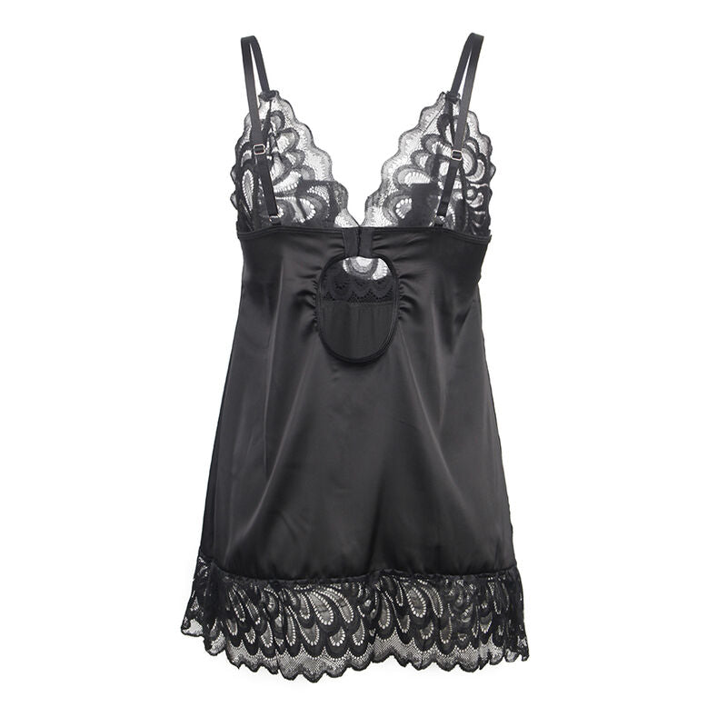 SUBBLIME - BABYDOLL COM PEITO ESTAMPADO FLORAL PRETO S/M