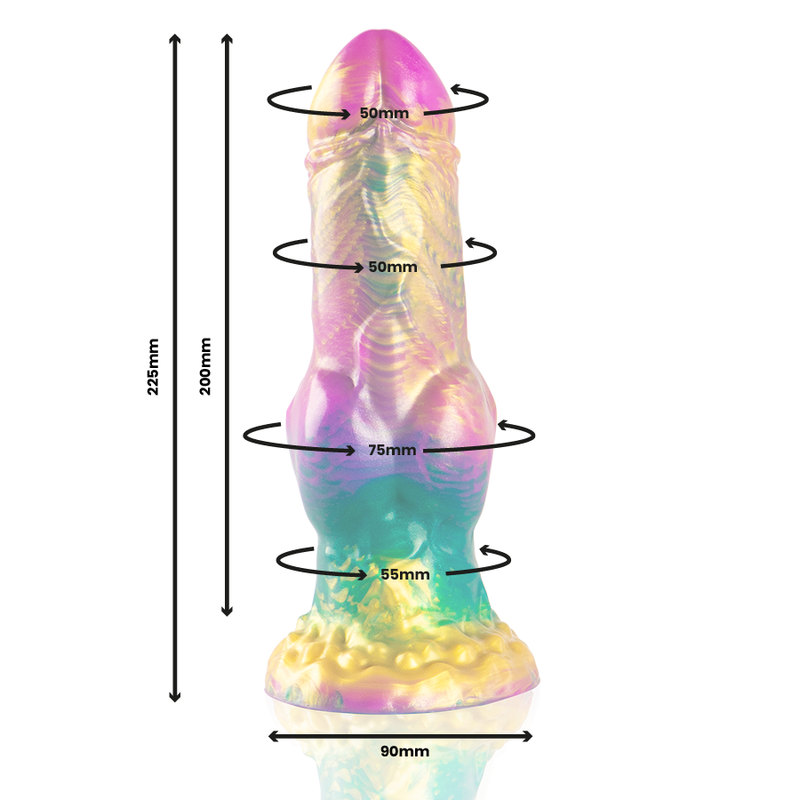 EPIC - IRIS DILDO COM TESTÍCULOS DE PRAZER ARCO-ÍRIS