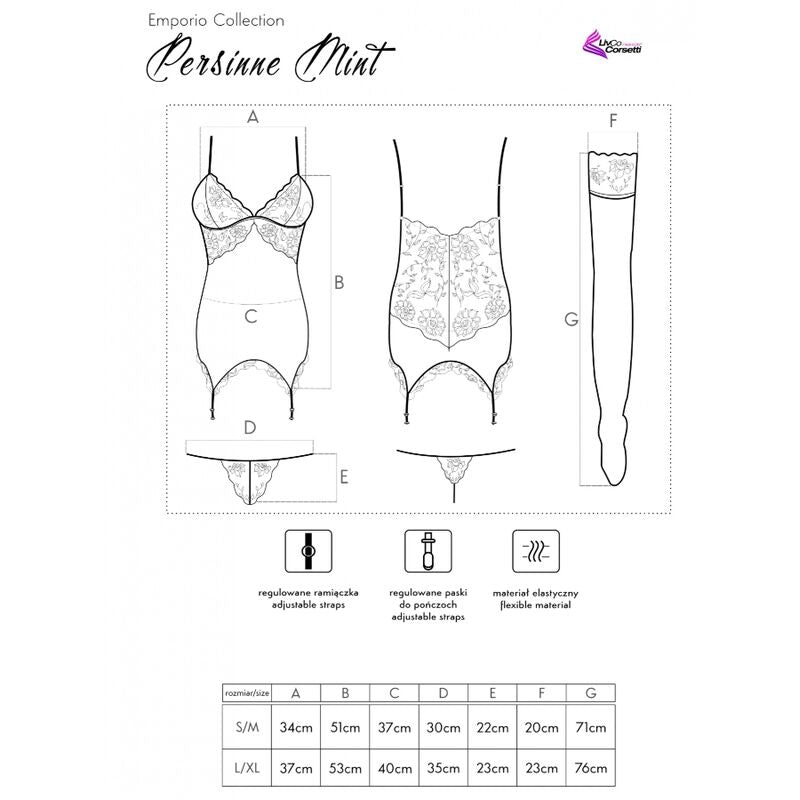 LIVCO CORSETTI FASHION - PERSINNE MIT EMPORIO SET CORSET + CALCINHA + MEIAS