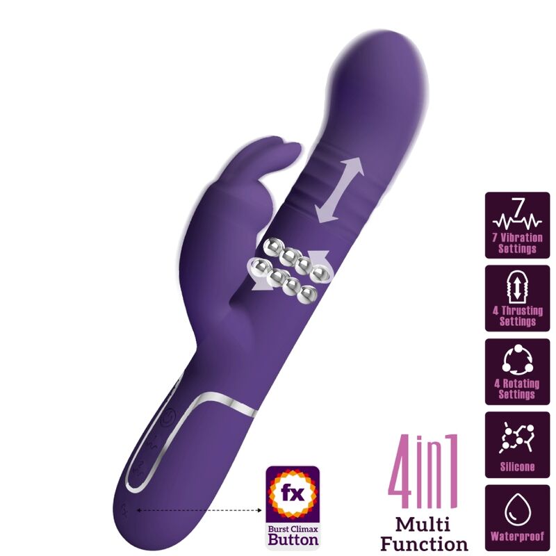 PRETTY LOVE - COALE VIBRADOR  COELHO 4 EM 1 ROXO