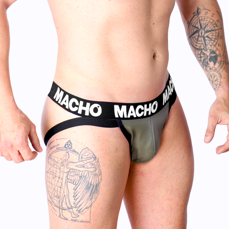 MACHO - MX27GR JOCK COURO CINZA BEGE S