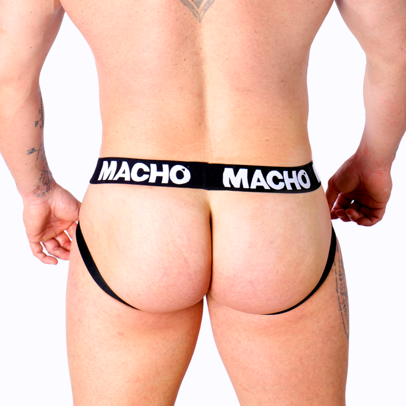 MACHO - MX25NC JOCK COURO PRETO S