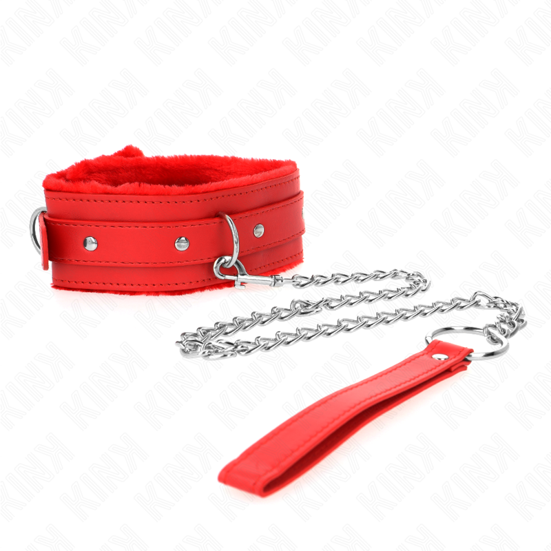 KINK - COLAR COM TRELA 65 CM COM RESTRIÇÕES VERMELHO 36-42 CM X 5,5 CM