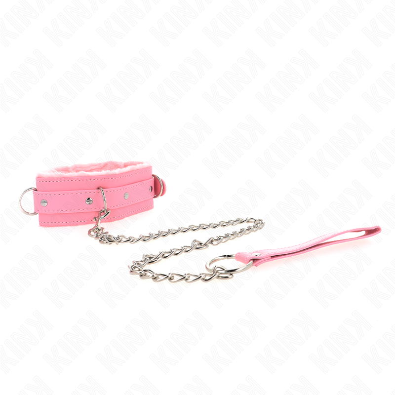 KINK - COLAR COM TRELA 65 CM COM RESTRIÇÕES ROSA 36-42 CM X 5,5 CM