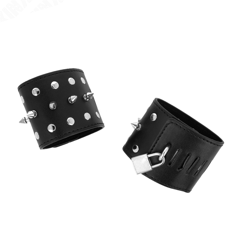 KINK - RETENÇÕES DE PULSO PUNK COM PONTOS 25 X 6 CM