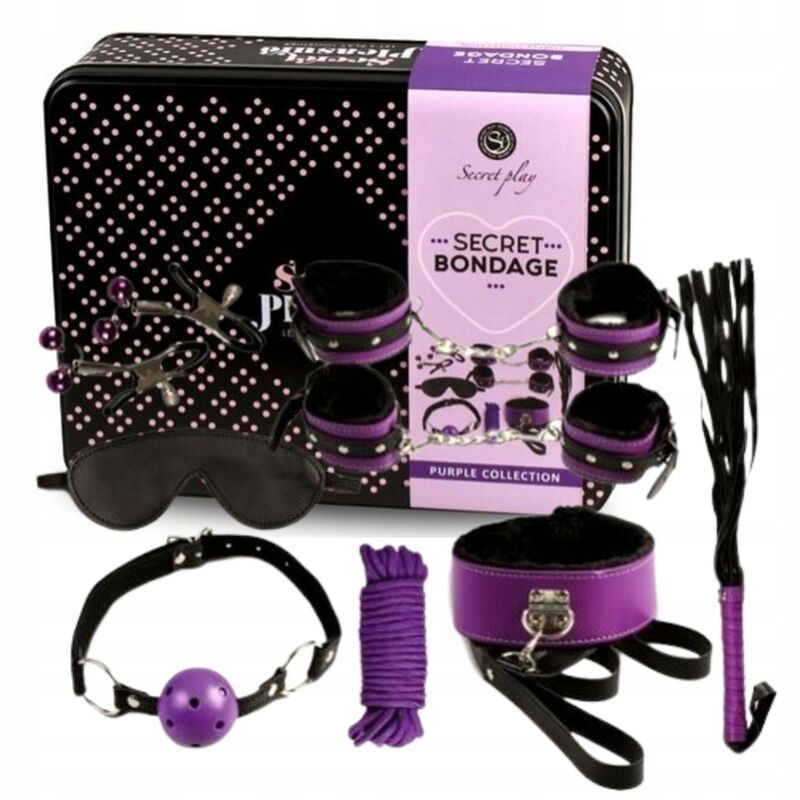 SECRETPLAY - BDSM SET 8PCS PURBLE / BLACK.