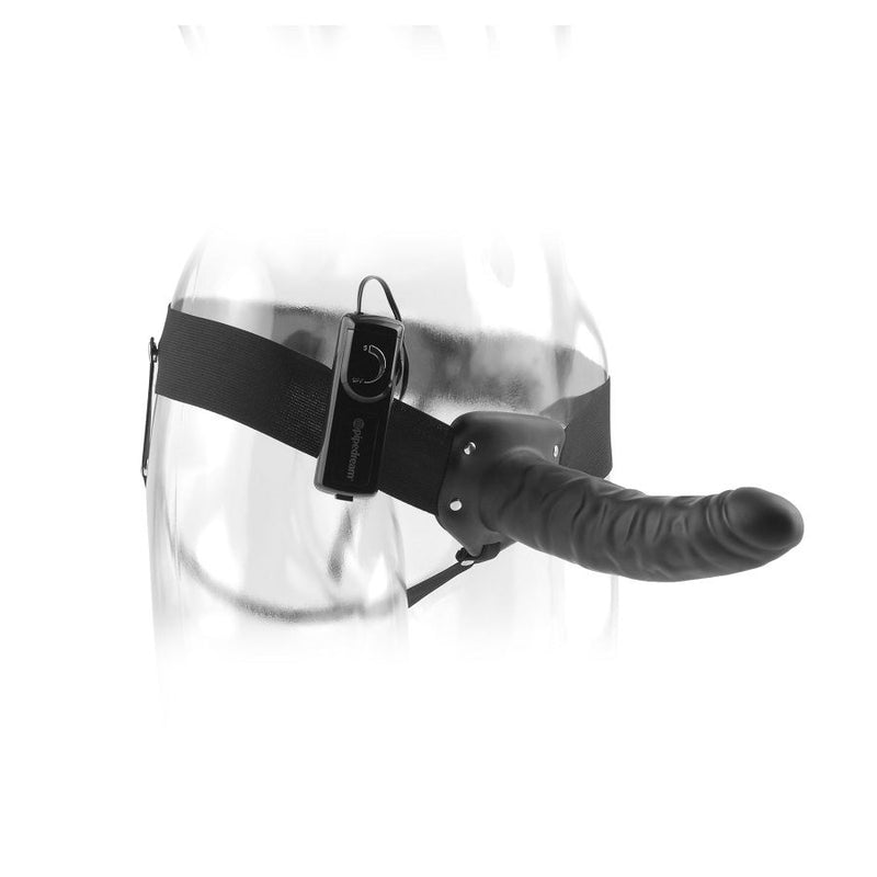 FETISH FANTASY SERIES - 19 CM VIBRATÓRIO OCO STRAP-ON PRETO