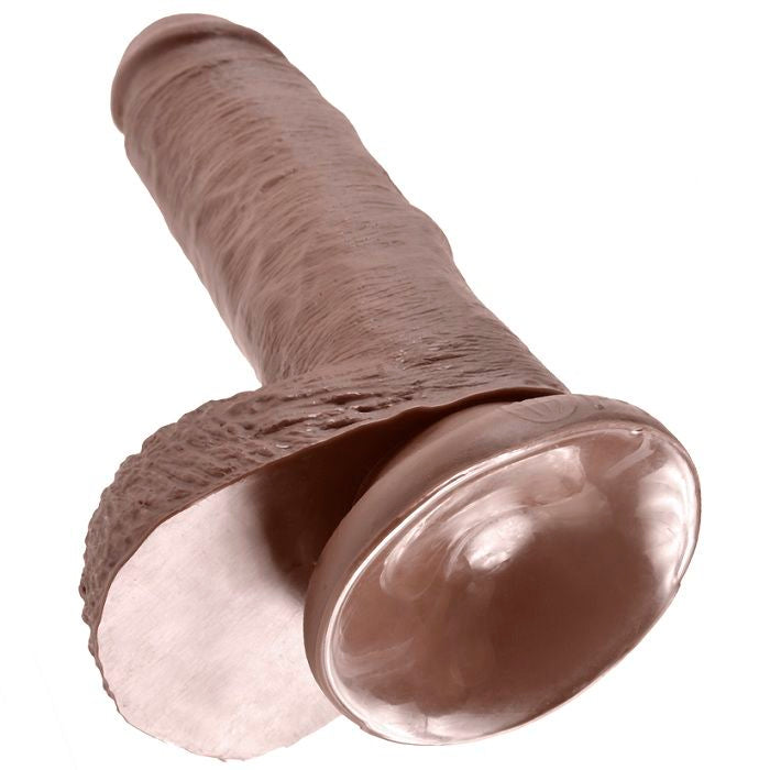 KING COCK - 7 DILDO CASTANHO COM BOLAS 17.8 CM