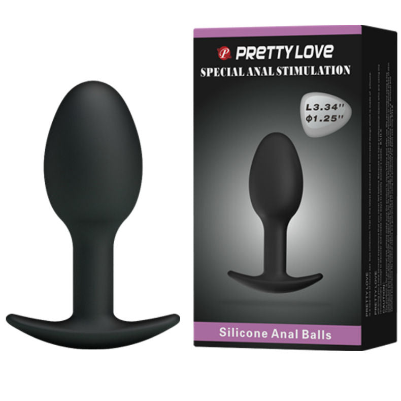 PRETTY LOVE - PLUG ANAL DE SILICONE 6.5 CM PRETO