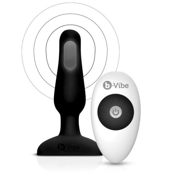 B-VIBE - PLUG ANAL DE CONTROLE REMOTO NOVICE PRETO