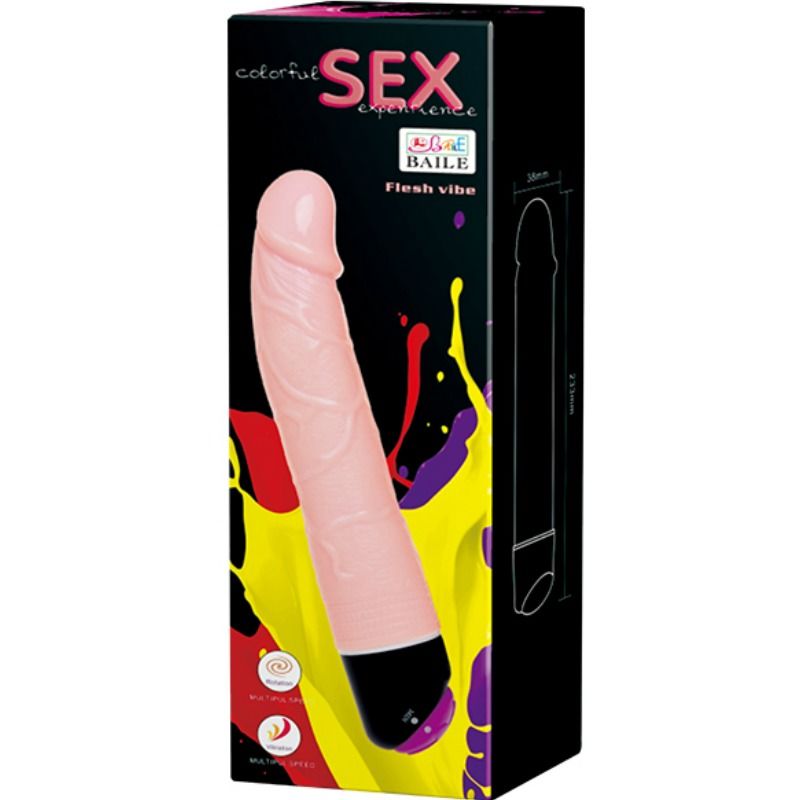 BAILE - VIBRAO E ROTAO SEXUAL COLORIDA 24 CM