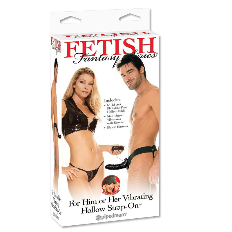 FETISH FANTASY SERIES - VIBRANDO STRAP-ON OCO PARA ELA OU ELE PRETO