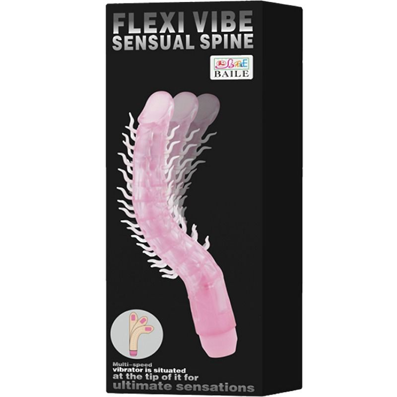 BAILE - FLEXI VIBE SENSUAL SPINE DILDO VIBRATÓRIO DOBRVEL LILAL 23.5 CM