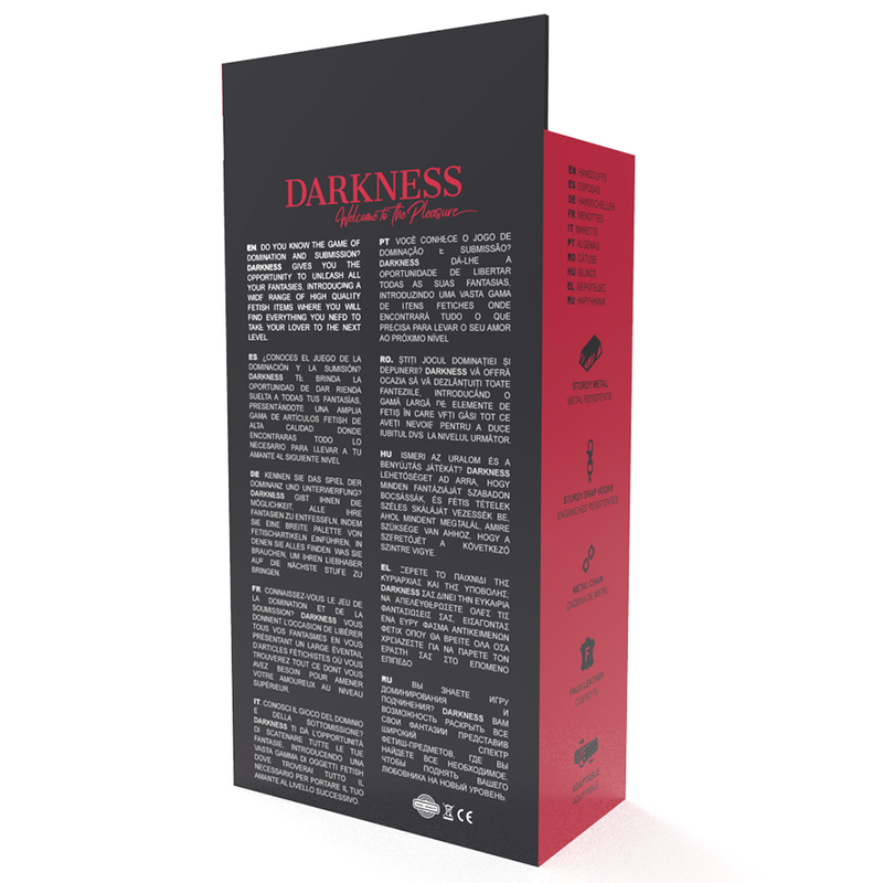 DARKNESS - ALGEMAS DE MÃOS DE COURO PRETO AJUSTÁVEIS