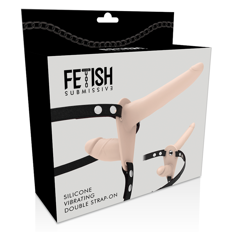 FETISH SUBMISSIVE HARNESS - VIBRADOR FLESH UP DE DUPLA PENETRAÇÃO