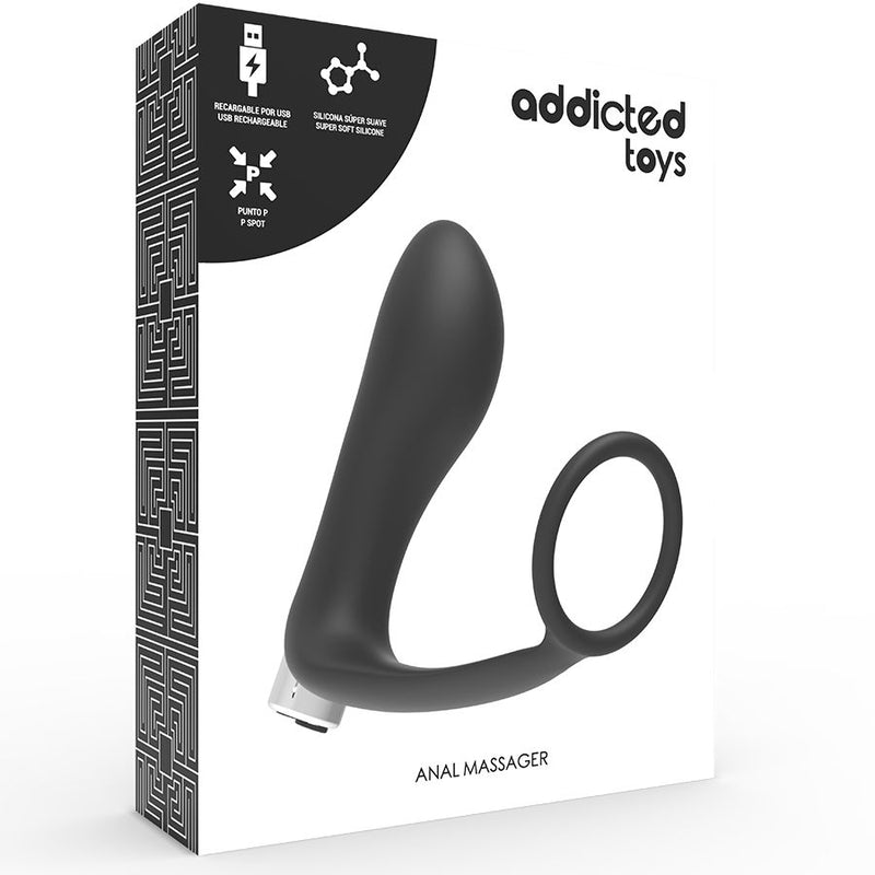 ADDICTED TOYS - VIBRADOR PROSTTICO VIBRADOR RECARREGVEL - MODELO 1 - PRETO