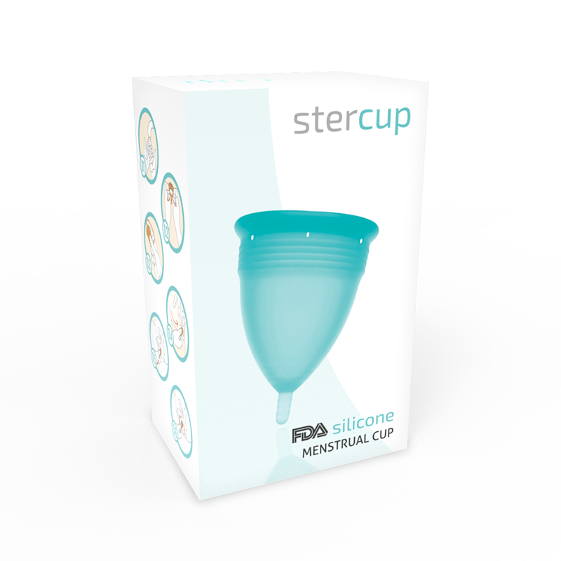 STERCUP - COPO MENSTRUAL DE SILICONE FDA AQUAMARINE - TAMANHO L