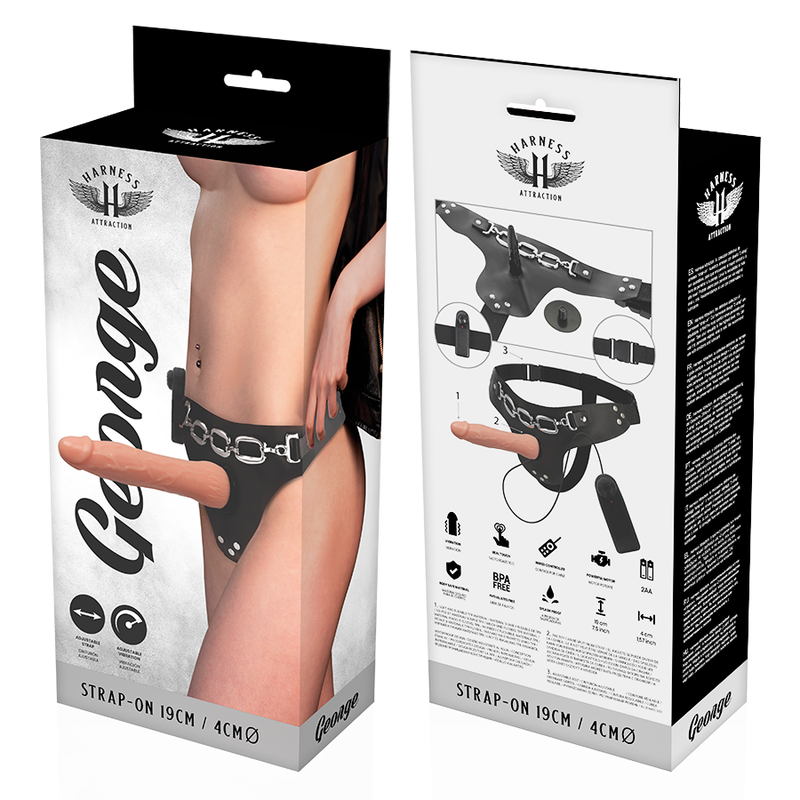 HARNESS ATTRACTION - RNES GEORGE VIBRADOR REALÍSTICO 19 CM -O- 4 CM