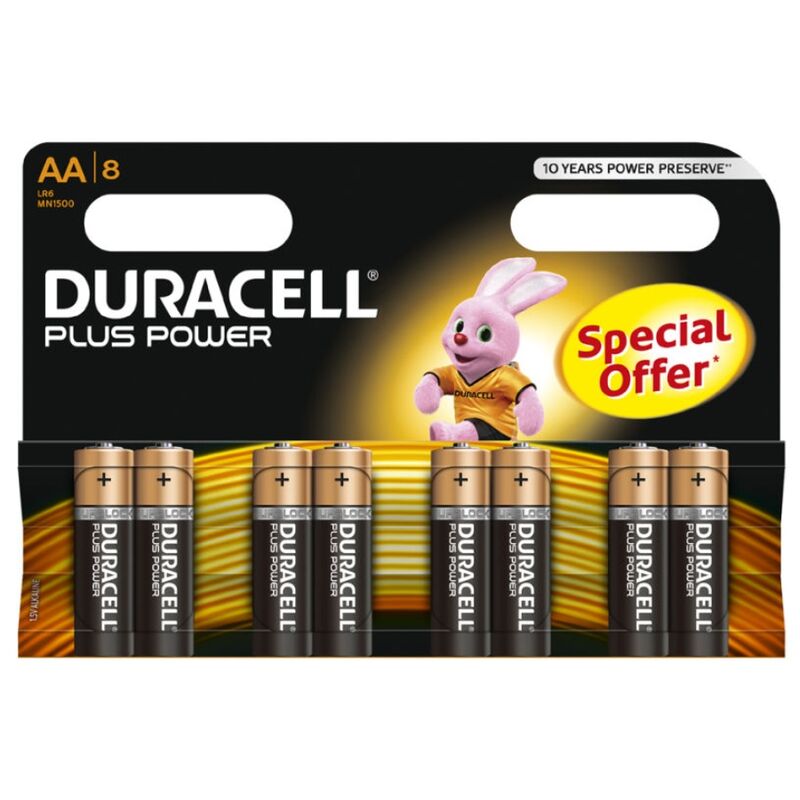 DURACELL - BATERIA PLUS POWER AA LR6 8UNIDADES